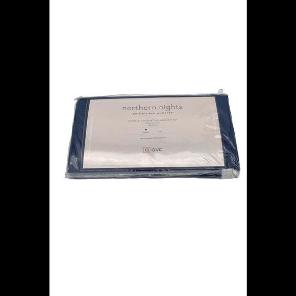 Northern Nights 440TC 100% Cotton Pillow Shams Standard Dark Blue - Picture 1 of 2